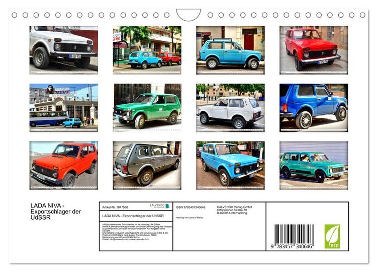 Produktbild: LADA NIVA - Exportschlager der UdSSR (Wandkalender 2026 DIN A4 quer), CALVENDO Monatskalender