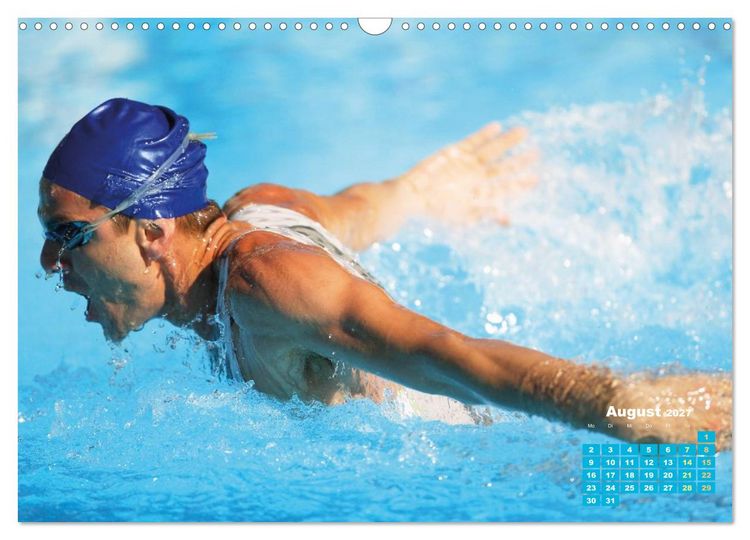 Produktbild: Schwimmen: Sport auf blauen Bahnen (Wandkalender 2027 DIN A3 quer), CALVENDO Monatskalender