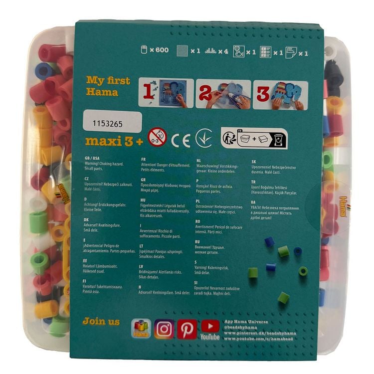 Produktbild: Hama 8744 - My first Hama B&uuml;gelperlen Maxi 3+, Box mit ca. 600 St&uuml;ck, Stiftplatte und Zubeh&ouml;r, Gartenmotive
