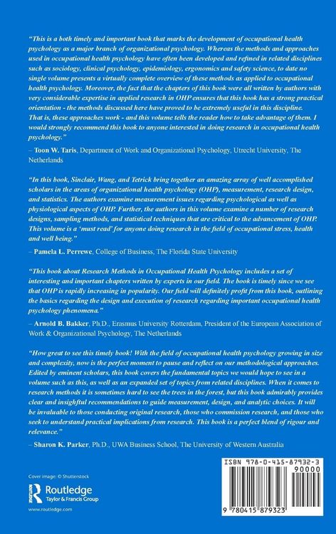Produktbild: Research Methods in Occupational Health Psychology