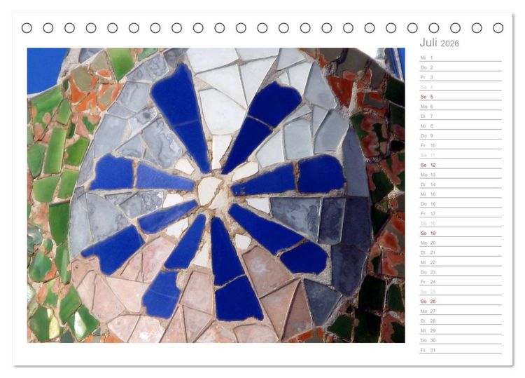 Produktbild: Kacheln und Mosaiken in Barcelona (Tischkalender 2026 DIN A5 quer), CALVENDO Monatskalender