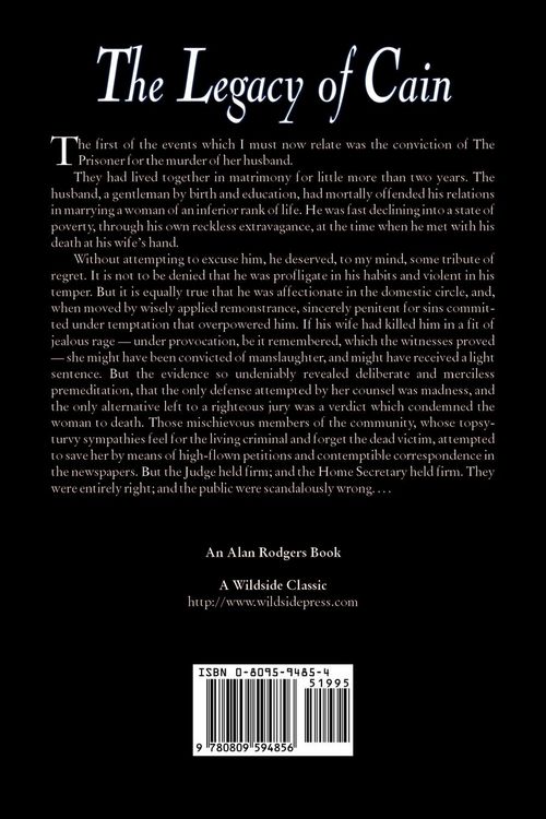 Produktbild: The Legacy of Cain by Wilkie Collins, Fiction, Literary