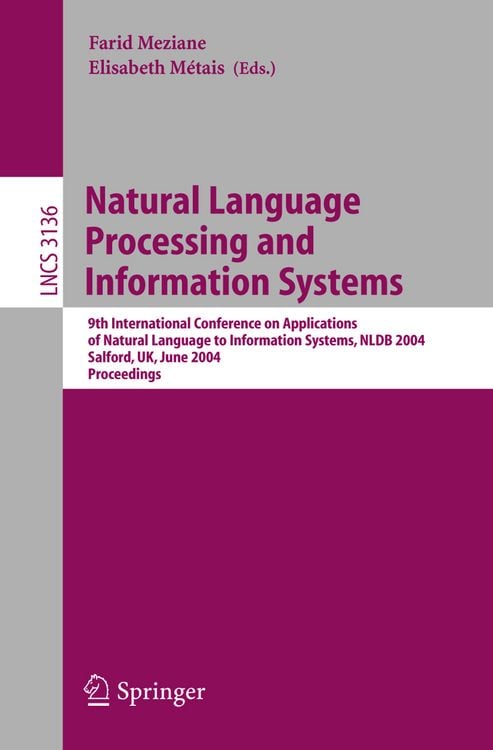 Produktbild: Natural Language Processing and Information Systems