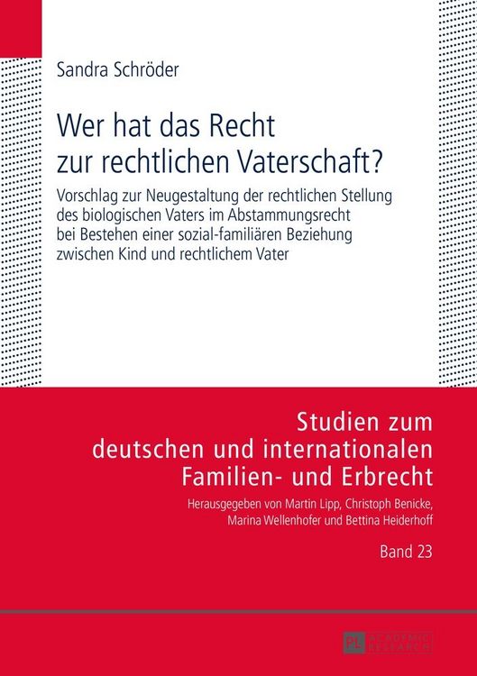 Produktbild: Wer hat das Recht zur rechtlichen Vaterschaft?