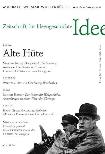 Produktbild: Zeitschrift f&uuml;r Ideengeschichte Heft I/1 Fr&uuml;hjahr 2007: Alte H&uuml;te