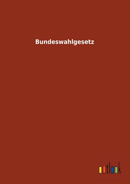 Produktbild: Bundeswahlgesetz
