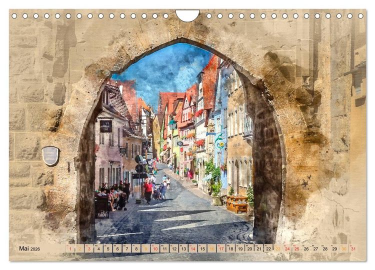Produktbild: Romantische St&auml;dte - Rothenburg ob der Tauber (Wandkalender 2026 DIN A4 quer), CALVENDO Monatskalender