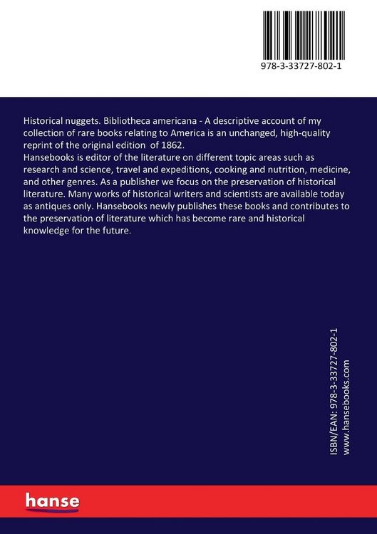 Produktbild: Historical nuggets. Bibliotheca americana