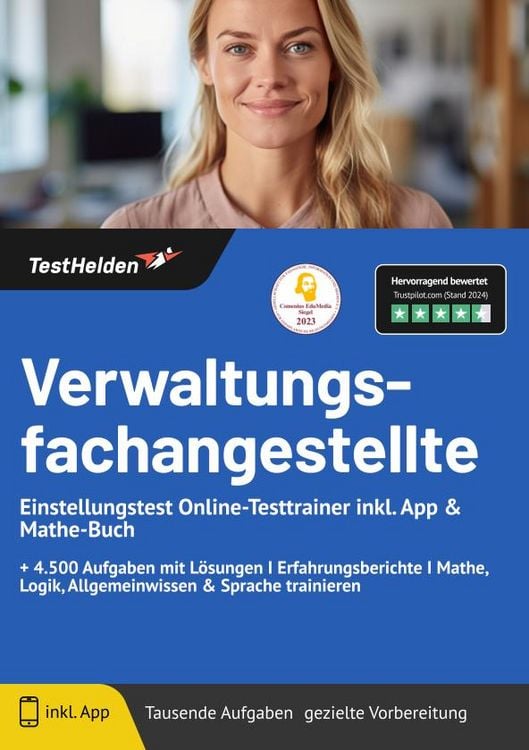 Produktbild: Verwaltungsfachangestellte Einstellungstest : Online-Testtrainer inkl. App & Mat