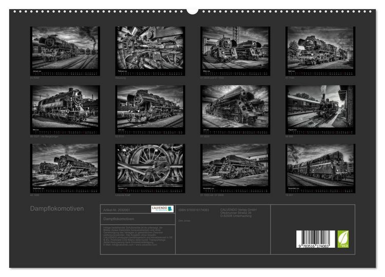 Produktbild: Dampflokomotiven (hochwertiger Premium Wandkalender 2026 DIN A2 quer), Kunstdruck in Hochglanz