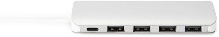 Produktbild: Digitus DA-70242-1 USB-Hub 4+1 Port USB-A USB 3.0 5 GBit/s mit Schnellladeport, mit USB-C&reg; Stecker, mit Aluminiumgeh&auml;use Silber DA-70242-1