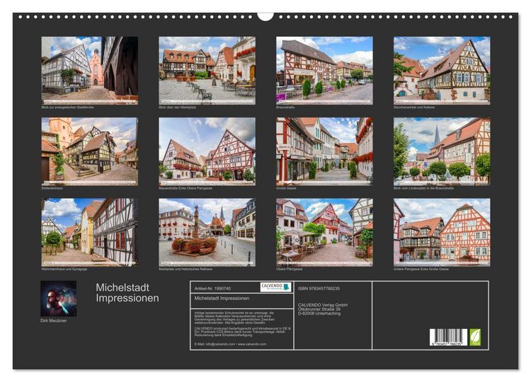 Produktbild: Michelstadt Impressionen (Wandkalender 2026 DIN A2 quer), CALVENDO Monatskalender