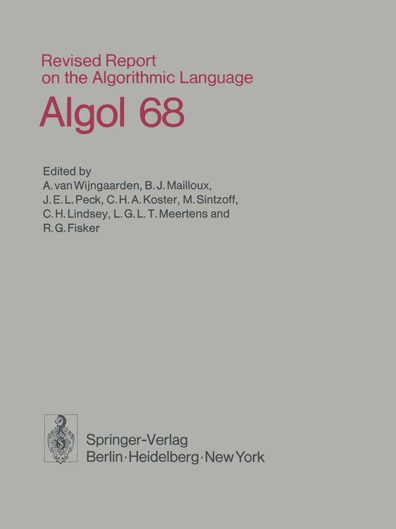 Produktbild: Revised Report on the Algorithmic Language Algol 68