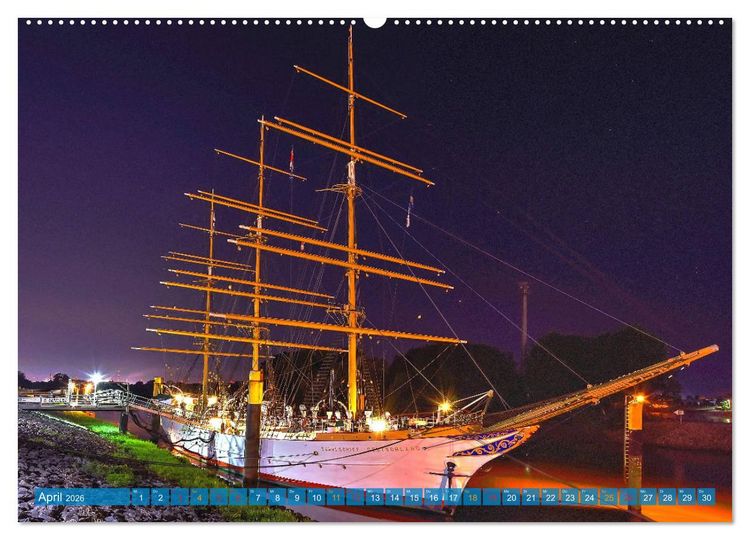 Produktbild: Hansestadt Bremen zur blauen Stunde (Wandkalender 2026 DIN A2 quer), CALVENDO Monatskalender