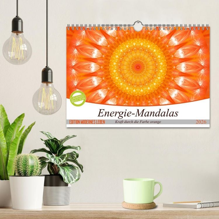 Produktbild: Energie - Mandalas in orange (Wandkalender 2026 DIN A4 quer), CALVENDO Monatskalender