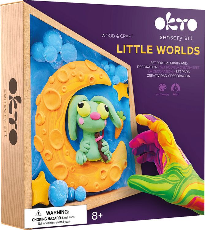 Produktbild: Kleine Welt 3D Hase im Mond im Holzkasten