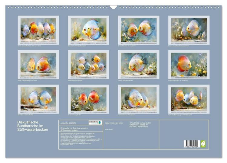 Produktbild: Diskusfische. Buntbarsche im S&uuml;&szlig;wasserbecken (Wandkalender 2027 DIN A2 quer), CALVENDO Monatskalender