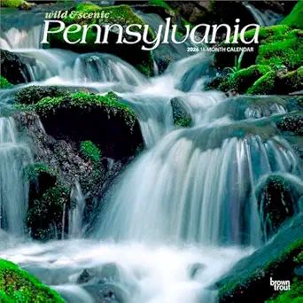 Produktbild: Pennsylvania Wild & Scenic 2026 12 X 24 Inch (Hanging) Monthly Square Wall Calendar Plastic-Free