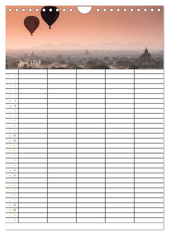 Produktbild: Goldenes Myanmar - Familienkalender 2026 (Wandkalender 2026 DIN A4 hoch), CALVENDO Monatskalender