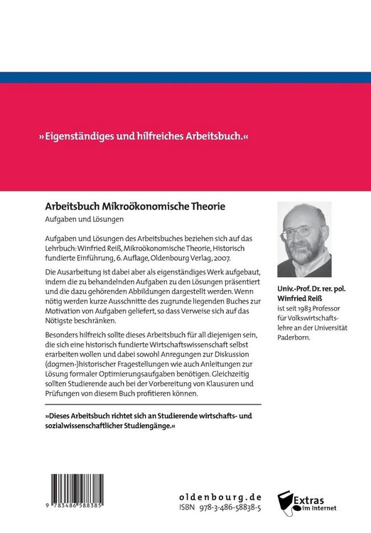Produktbild: Arbeitsbuch Mikro&ouml;konomische Theorie