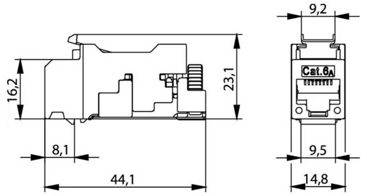 Produktbild: Teleg&auml;rtner 100023197 Anschlussdose CAT 6a 1St.