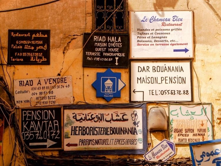 Produktbild: CALVENDO Puzzle Schilderwand in Fes | 1000 Teile Lege-Gr&ouml;&szlig;e 64x48cm Foto-Puzzle f&uuml;r gl&uuml;ckliche Stunden