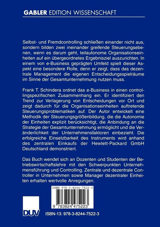Produktbild: e-Business und die Steuerung teilautonomer Organisationseinheiten