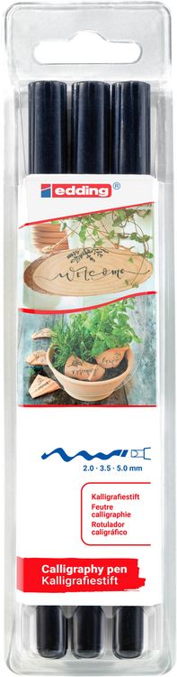Produktbild: edding 1255 Fasermaler calligraphy pen 3er Set