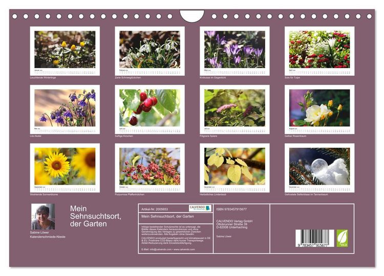 Produktbild: Mein Sehnsuchtsort, der Garten (Wandkalender 2026 DIN A4 quer), CALVENDO Monatskalender