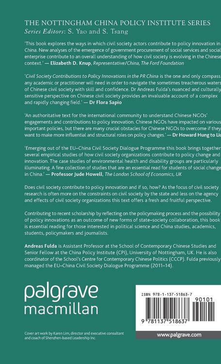 Produktbild: Civil Society Contributions to Policy Innovation in the PR China