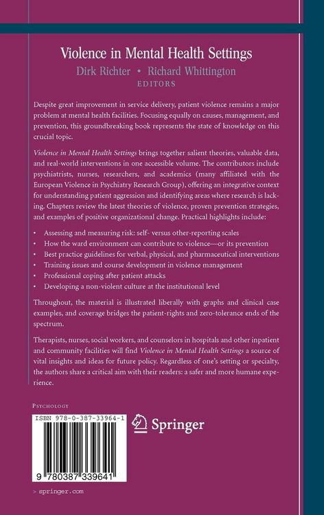Produktbild: Violence in Mental Health Settings
