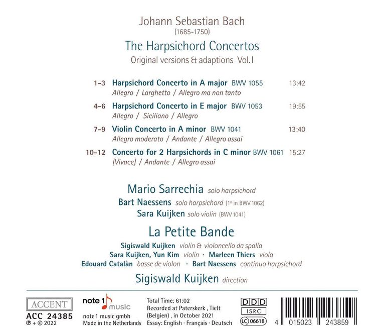 Produktbild: Johann Sebastian Bach: Harpsichord Concertos Vol.