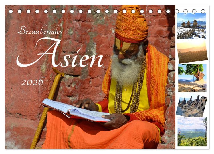 Produktbild: Bezauberndes Asien 2026 (Tischkalender 2026 DIN A5 quer), CALVENDO Monatskalender