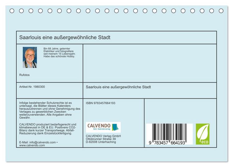 Produktbild: Saarlouis eine au&szlig;ergew&ouml;hnliche Stadt (Tischkalender 2026 DIN A5 quer), CALVENDO Monatskalender