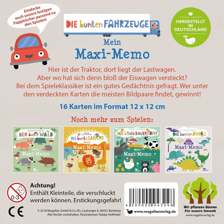 Produktbild: Die bunten Fahrzeuge - Mein Maxi-Memo
