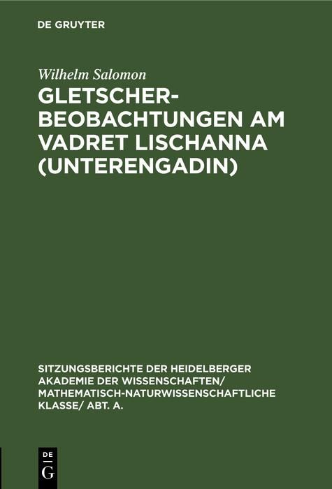 Produktbild: Gletscherbeobachtungen am Vadret Lischanna (Unterengadin)