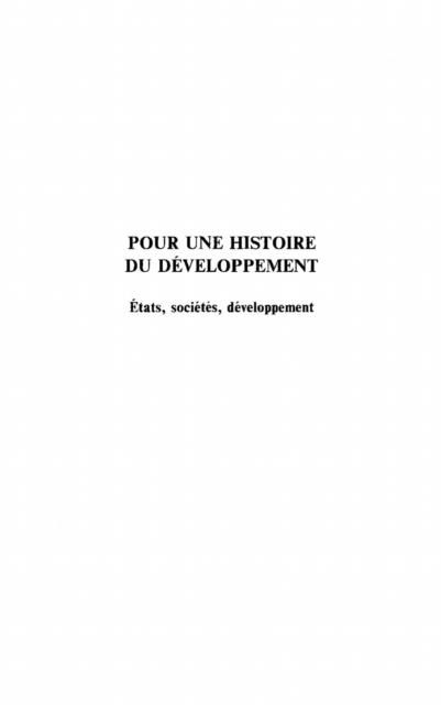 Produktbild: Pour une histoire de developpement
