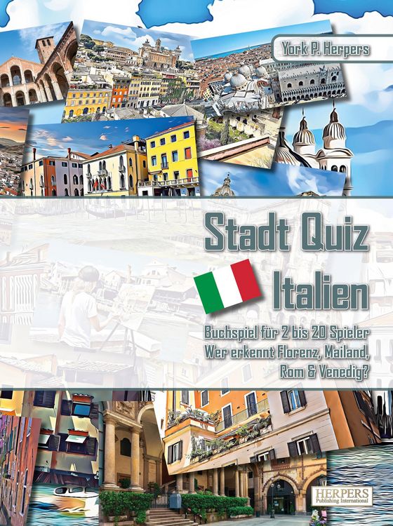 Produktbild: Stadt Quiz Italien | Buchspiel f&uuml;r 2 bis 20 Spieler | Wer erkennt Florenz, Mailand, Rom & Venedig?