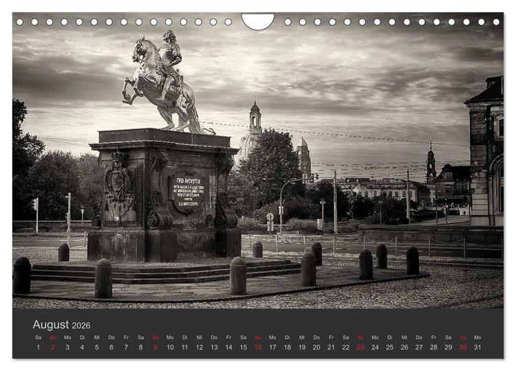 Produktbild: Dresden Schwarz Weiss 2026 (Wandkalender 2026 DIN A4 quer), CALVENDO Monatskalender