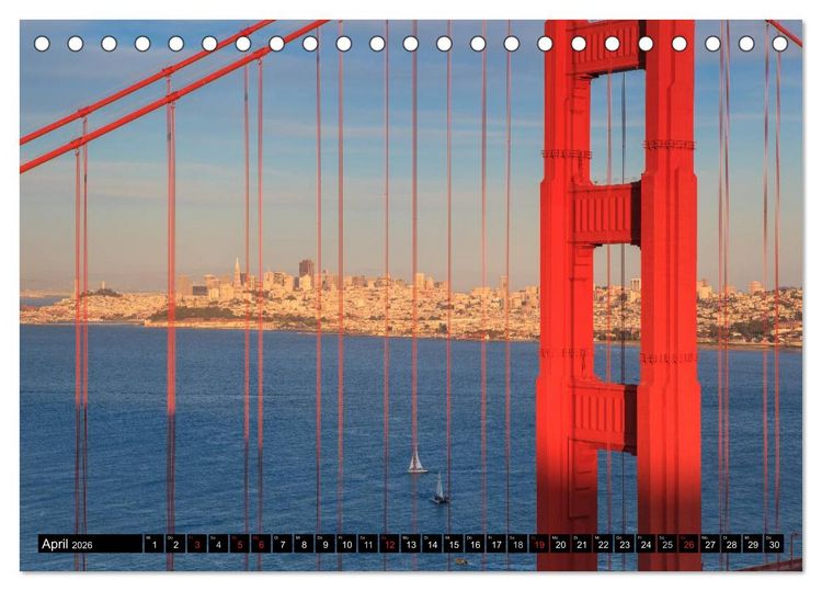 Produktbild: Golden Gate Bridge (Tischkalender 2026 DIN A5 quer), CALVENDO Monatskalender