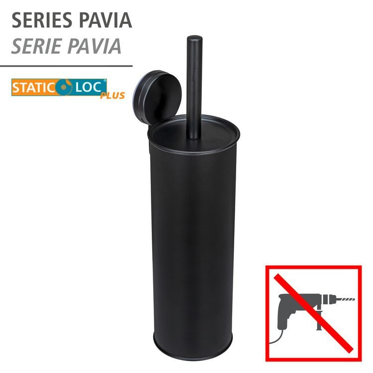 Produktbild: Static-Loc&reg; Plus WC-Garnitur Mod. Pavia Schwarz, geschlossen, Befestigen ohne Bohren