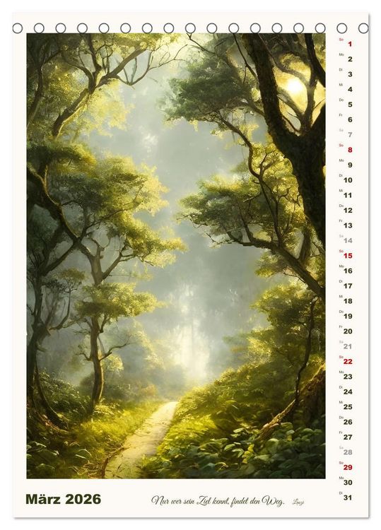 Produktbild: Wege der Fantasie (Tischkalender 2026 DIN A5 hoch), CALVENDO Monatskalender