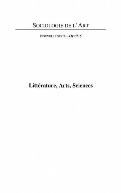 Produktbild: Litterature, arts, sciences