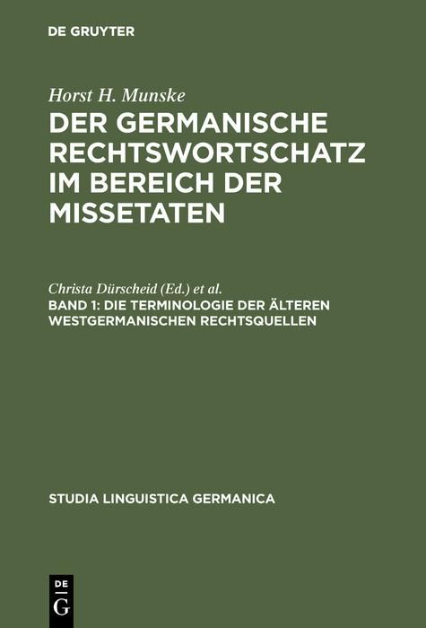 Produktbild: Die Terminologie der &auml;lteren westgermanischen Rechtsquellen