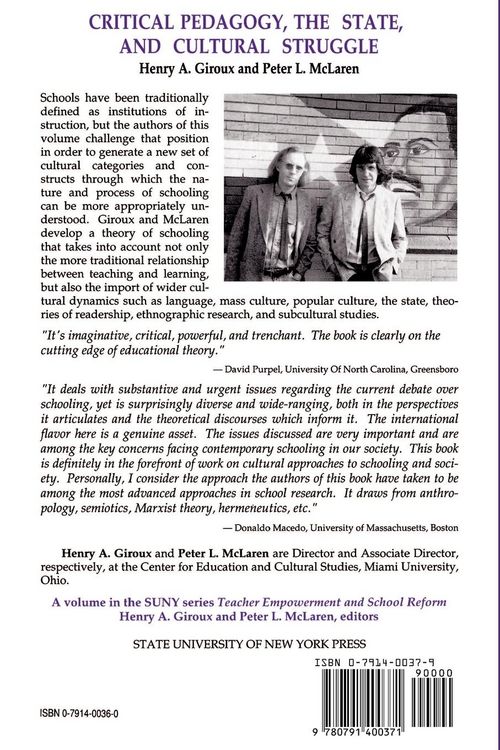 Produktbild: Critical Pedagogy, the State, and Cultural Struggle
