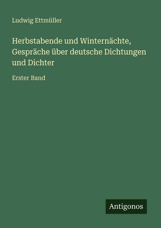 Produktbild: Herbstabende und Wintern&auml;chte, Gespr&auml;che &uuml;ber deutsche Dichtungen und Dichter