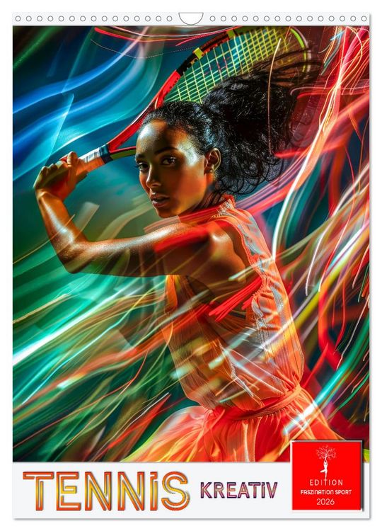 Produktbild: Tennis kreativ (Wandkalender 2026 DIN A3 hoch), CALVENDO Monatskalender