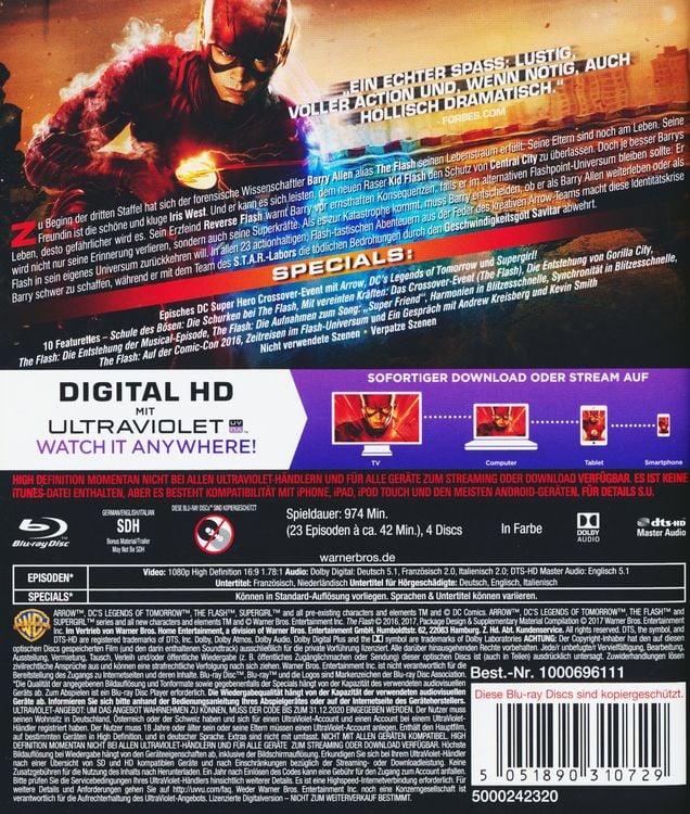Produktbild: The Flash - Die komplette 3. Staffel [4 BRs]