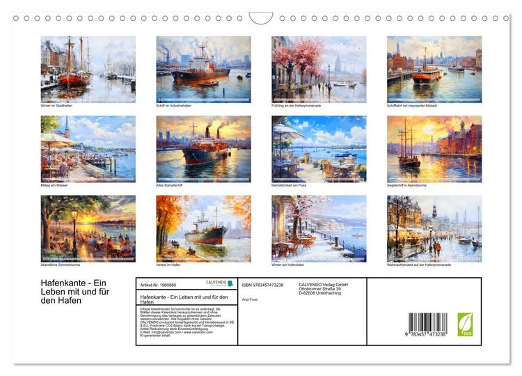 Produktbild: Hafenkante - Ein Leben mit und f&uuml;r den Hafen (Wandkalender 2026 DIN A3 quer), CALVENDO Monatskalender