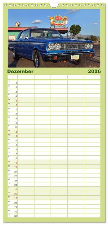 Produktbild: Familienplaner 2026 - Route 66 im S&uuml;dwesten mit 5 Spalten (Wandkalender, 21 x 45 cm) CALVENDO